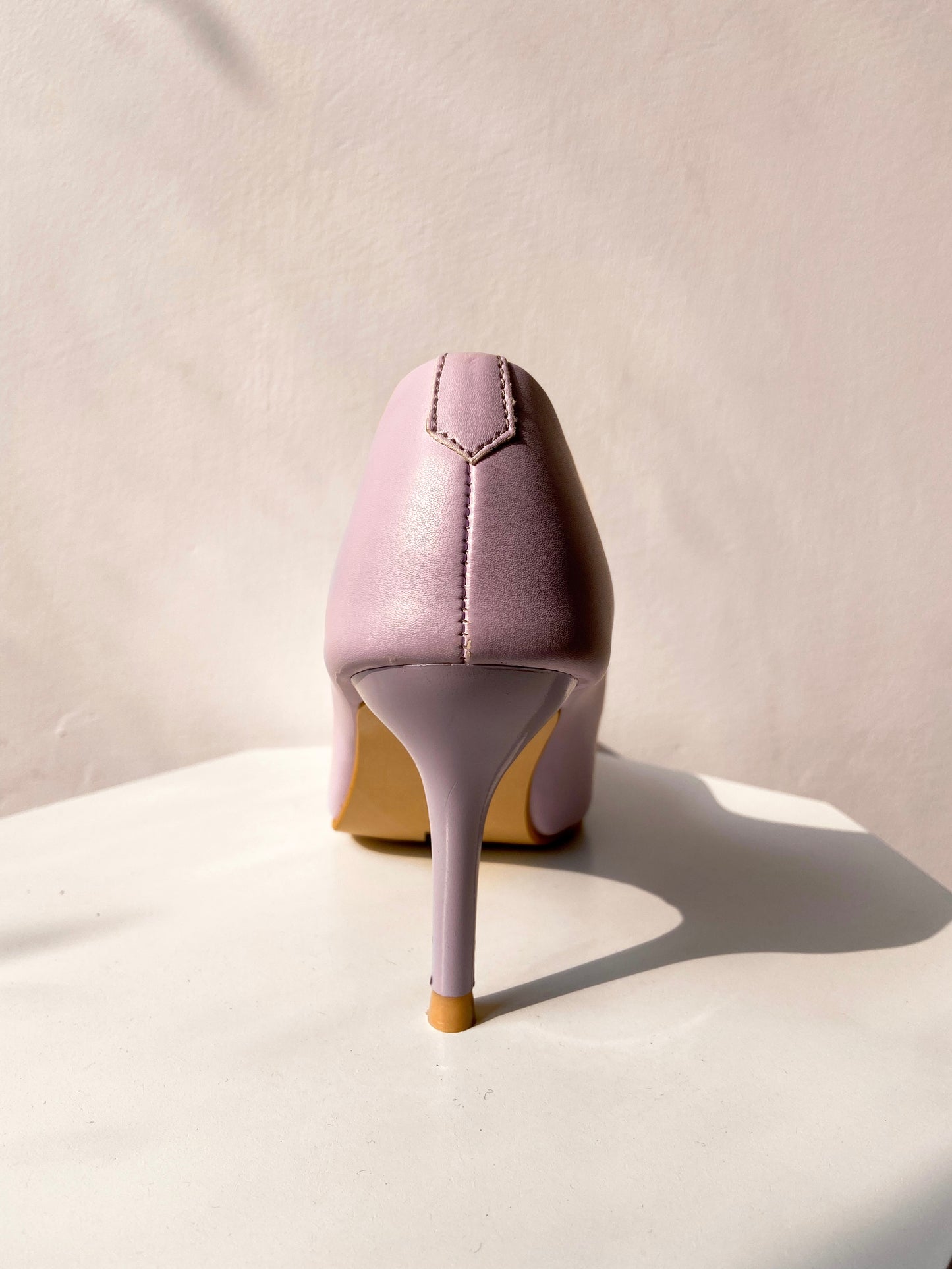 Lilac Solid Pencil Pumps Heels