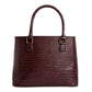 Jiha Brown Croc Pattern Satchel Handbag / Sling Bag