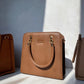 Jiha Faux Leather Brown Box Satchel Hand Bag / Sling Bag