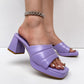 Lilac Quilted Strap Platform Heel Sandals