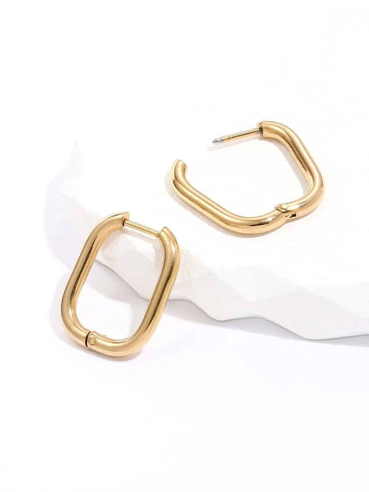 Minimalist Rectangle Long Basic earrings