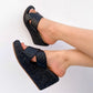 Black Jute Platform Heel Flats