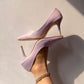 Lilac Solid Pencil Pumps Heels